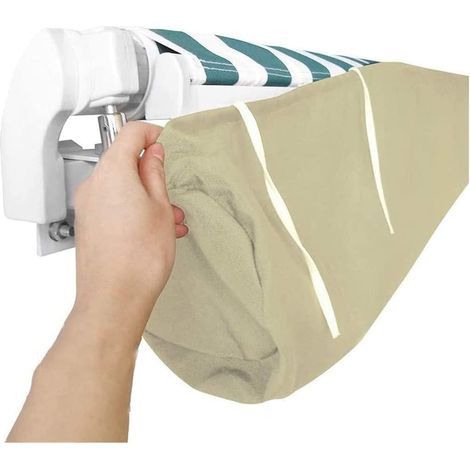 Auvent de Jardin, Housse Store Banne d'extérieur 420D Oxford Bâche 2M-8M étanche abri Solaire Anti-poussière UV Contre la Neige et la Pluie Hiver Protection, Canopy Shelter Terrasse Cour (Beige, 4M) (1/5)