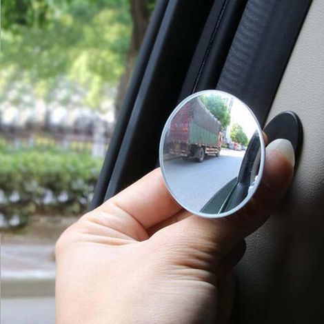 Rétroviseur convexe voiture 360° grand angle réglable, miroir sans cadre anti-angle mort, accessoire auto vue arrière panoramique (1/5)