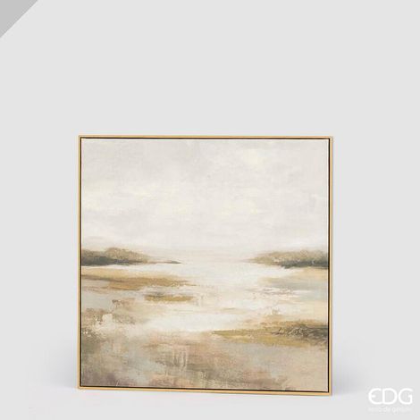 EDG Enzo De Gasperi Quadro Abstract Desert 80 x 80 cm Cream – Decorazione Parete Design Moderno Casa