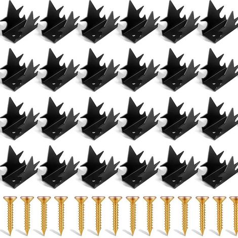 Lot de 24 anti-escalade,Dispositif dissuasif contre les intrus pour clôtures,Sécurité pour jardin, toits,Répulsif contre voleurs, oiseaux, écureuils (1/5)