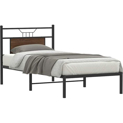 Bettgestell ohne Matratze Braun Eiche 75x190 cm Holzwerkstoff
