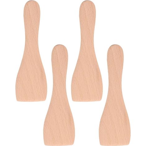 Ersatzteil - Lot de 4 pelles en bois pour Poêlon, spatules raclette - - TEFAL, MOULINEX (1/2)