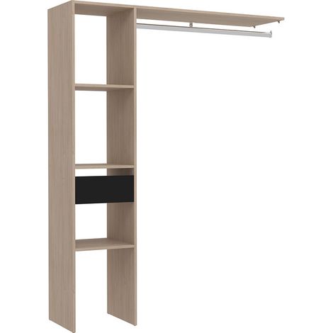 Armadio in legno, 3 ripiani, 1 cassetto, un guardaroba: 138x40x180 ELYSEE