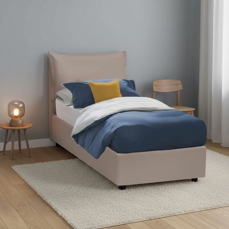 Lit Simple Perpetue, avec rangement, Fabriqué en Italie, Gris Taupe (1/5)