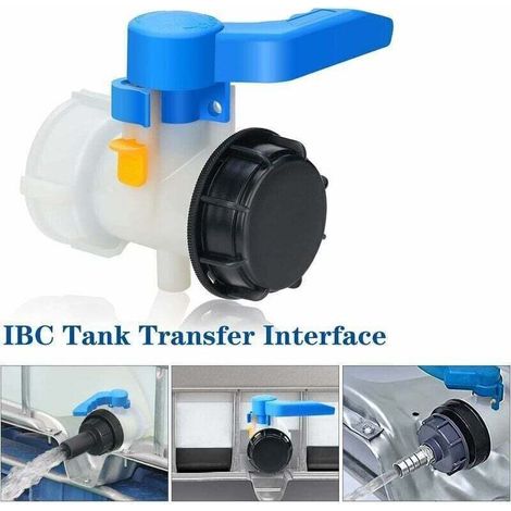 Enowelir Adaptateur IBC 60 mm Vanne pour Cuve 1000 Litres Raccord Reservoir Eau de Pluie Conteneur Plastique (1/4)