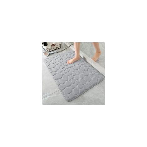 Tapis de Bain en Mousse à mémoire de Forme - Tapis de Douche Absorbant - Tapis de Bain décoratif - Tapis antidérapant pour Salle de Bain et Salon - 40 x 60 cm - Gris Clair