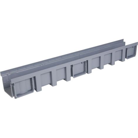 Nicoll – Caniveau d'évacuation PVC 1000 x 115 mm – Largeur intérieure 100 mm – Classe B125 pour zones piétonnes – Système modulaire