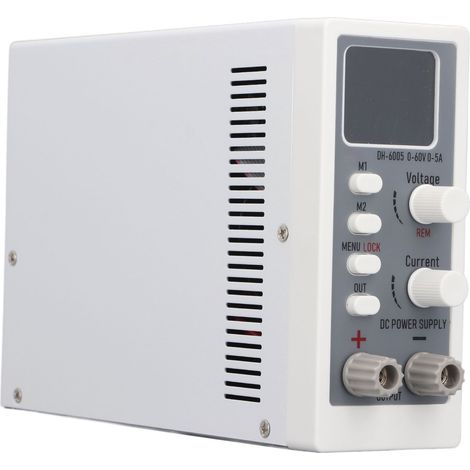 Alimentation stabilisée variable 300W, affichage numérique, sortie 0-5A, entrée DC, boîtier blanc (1/5)