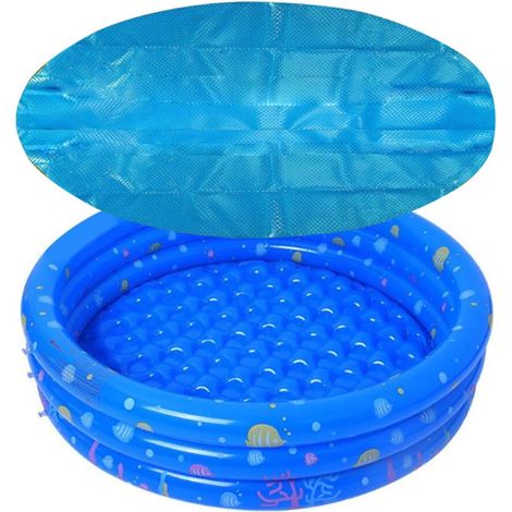 Bâche de piscine solaire ronde pour intérieur et extérieur gonflable,Bleue, diamètre 1,22 m
