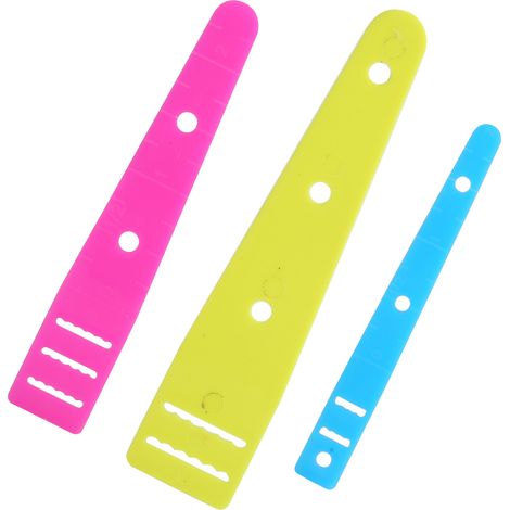 Lot de 3 enfile-bandes plats en plastique coloré, outil facile à tirer, accessoires de couture pour vêtements et loisirs créatifs