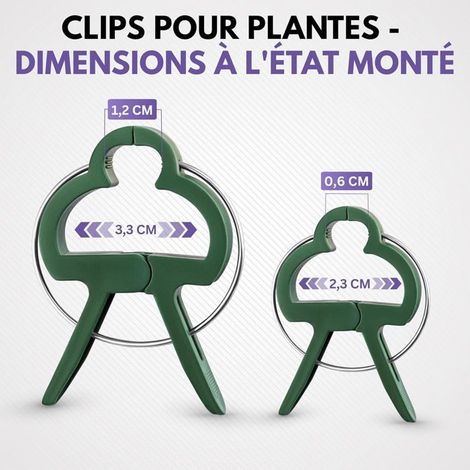 100x Clips pour Plantes Set L & M - Attache Plante Grimpante - Clips Tomates - Attache Tomate - Pince Tomate (1/4)