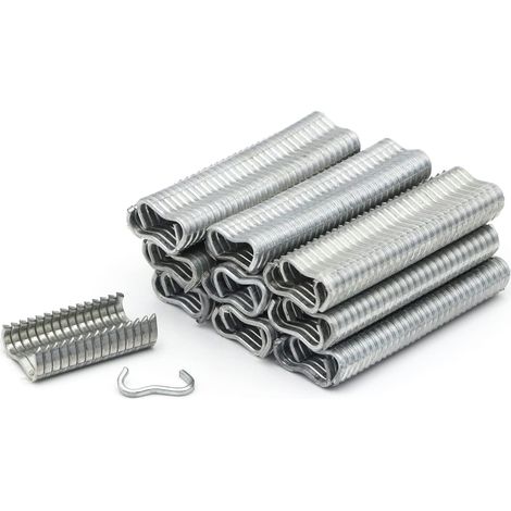600 Pcs Hog Ring Pince à Clips Agrafes Oiseau Poulet Agrafeuse Grillage Souder RéParer Points Sertissage Soudage Fil Fer Barbelé Cage Animaux Compagnie (1/5)