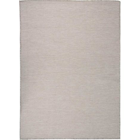 Tapis extérieur à tissage plat Terrasse Salon Cuisine - Tapis de jardin 200x280 cm Taupe BV512865 - BonneVie (1/5)