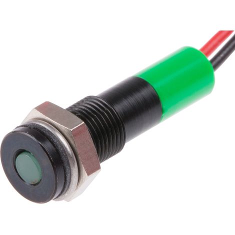 Voyant LED lumineux Vert RS PRO, dia. 6mm, 12V c.c., taille de la lampe 3 mm, IP67 ( Prix pour 1 )