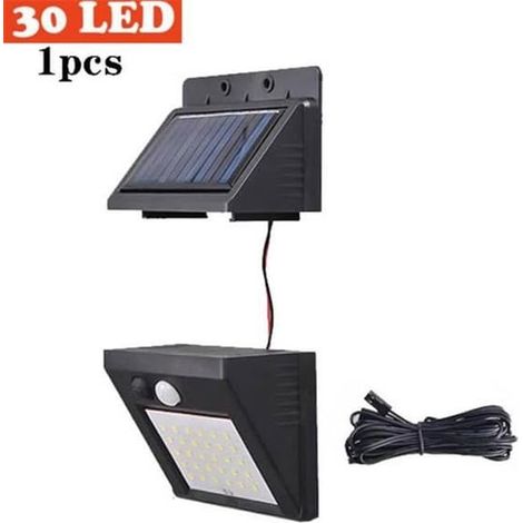 Lampe solaire - 30 LED - Détecteur de mouvement - Applique murale - Jardin - Extérieur (1/4)