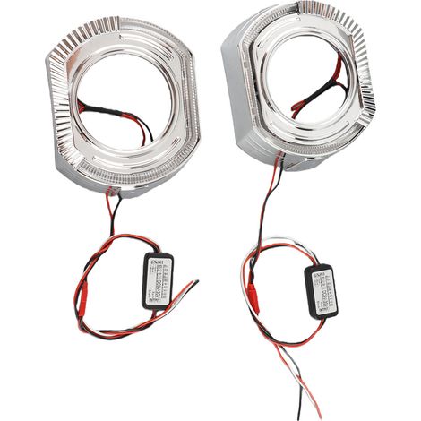 3-Zoll-LED-Bi-Xenon-Scheinwerferblenden mit zwei Linsen, weißen Lichtringen, Seitenringen und weißen Lichtringen (12 V, 5 W) für Tagfahrlicht (DRL) (1/5)