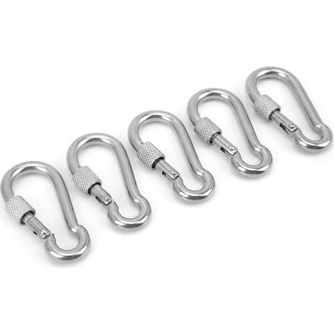 Mousquetons de 50 mm pour bateaux, clips robustes en acier inoxydable, crochets à ressort, boucles (1/5)