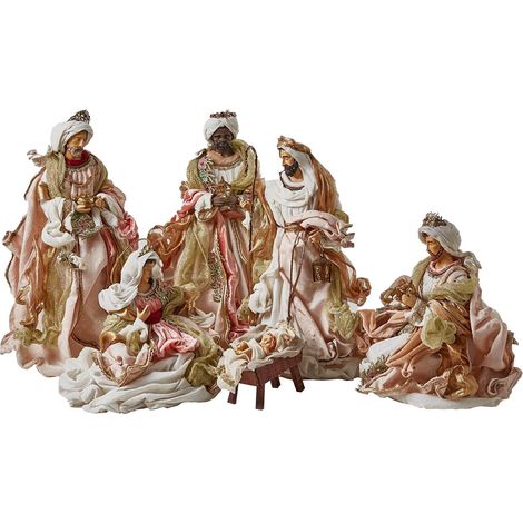 EDG Enzo De Gasperi Nativita Tessuto Natale con Magi H 46 Cm 6 Pz Multicolor (1/2)