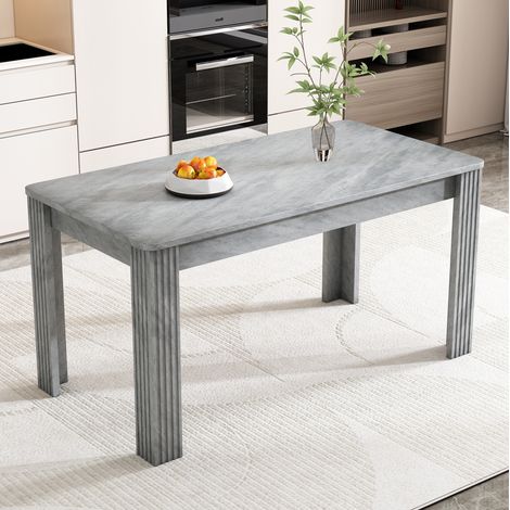 Mesa de comedor gris en aglomerado con diseño moderno y patas robustas (1/5)