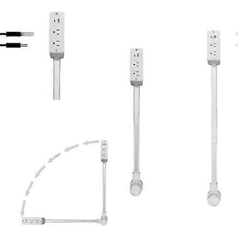 Multiprise réglable avec protection contre les surtensions, ports USB-C et USB-A, prise rotative à 180°, idéale pour une installation derrière un meuble. (1/4)