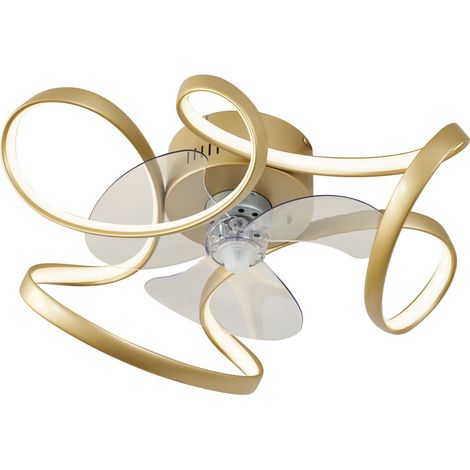 Ceiling Fan Brass 55cm incl. LED Dimmable with Remote Control - Mandy (1/5)