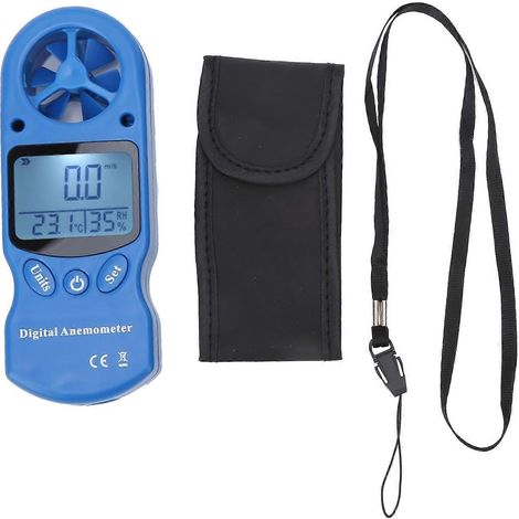 Mini-Handanemometer mit digitaler Windgeschwindigkeitsmessung (0–30 m/s) und Temperaturanzeige