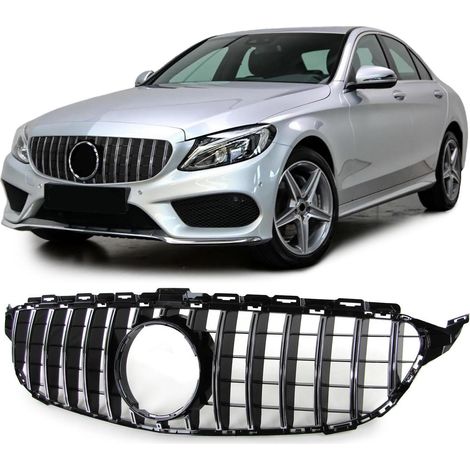 Rejilla del automóvil - Mercedes Clase C W205 S205 13-18 - Parrilla deportiva - Negro brillante/cromo - Adecuado para (1/5)