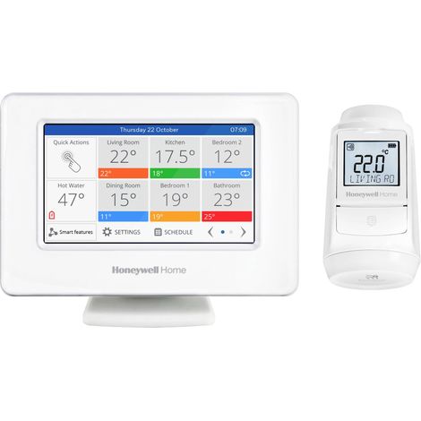 Honeywell – Tête thermostatique evohome – Régulateur multi-zones avec écran tactile LCD – Plage de température 0-35°C – IP30 (1/3)