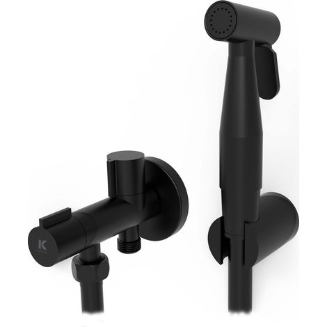 Grifo de bidé + llave de cierre ERGOS (con equipo) negro - KÄLLA
