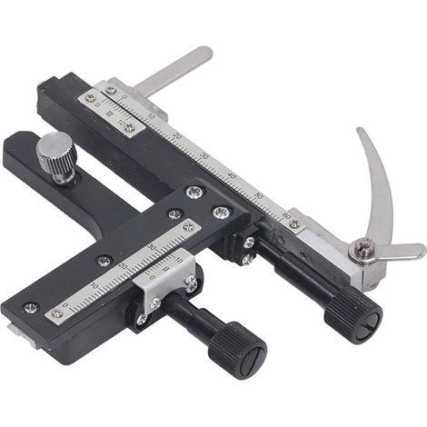 Pied à coulisse mobile pour microscope optique biologique, avec échelle pour réglage vertical et horizontal. (1/5)