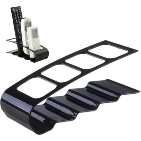 LYERCW - Support pour télécommande à plusieurs compartiments, organisateur en plastique pour meuble TV de salon, noir 7 x 18 cm (1/5)