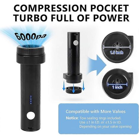 Kabellose elektrische Vakuumpumpe für Vakuumbeutel, ideal für Reisen. Tragbare, per USB aufladbare Pumpe zum Verschließen und Komprimieren von Beuteln. (1/5)