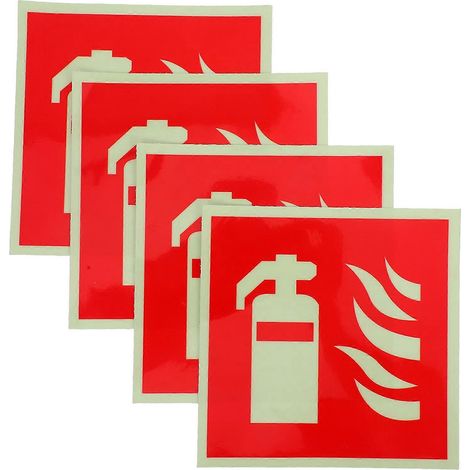 Autocollants phosphorescents pour extincteurs, rappels de sécurité, lot de 20 (1/5)