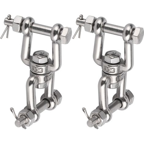 2 Pièces Manille à Pivot en Acier Inoxydable 304 avec Anneau Tournant et Sécurité M8 (1/5)
