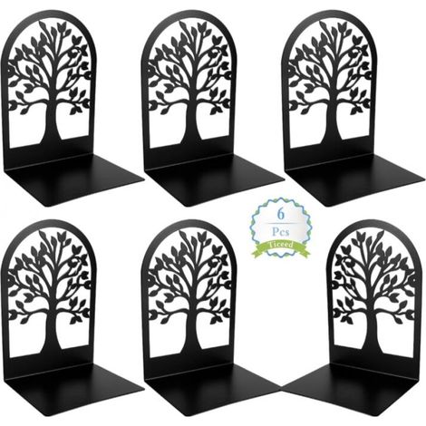Serre-livres 6 pièces, serre-livres, serre-livres pour étagères, serre-livres robustes, serre-livres noirs pour bibliothèques, bureaux, écoles, librairies (1/5)
