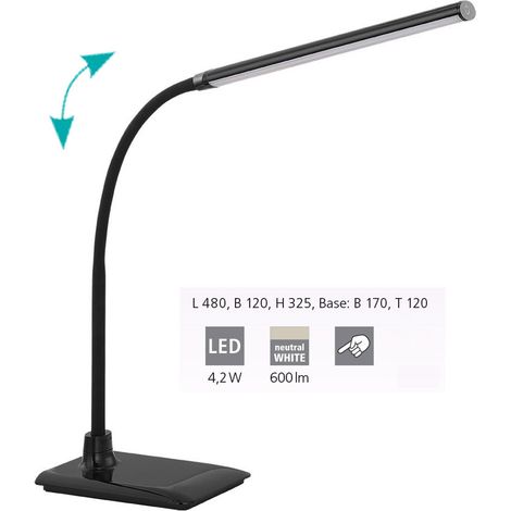 Lampe de bureau LED Laroa dimmable noire Eglo. (1/4)