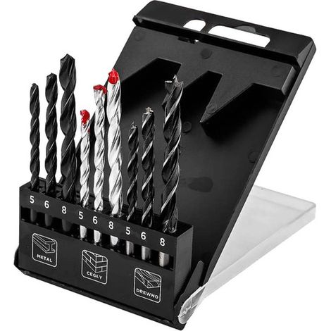 Foret graphite 54t431 set 9 pièces 5 6 mm métal bois
