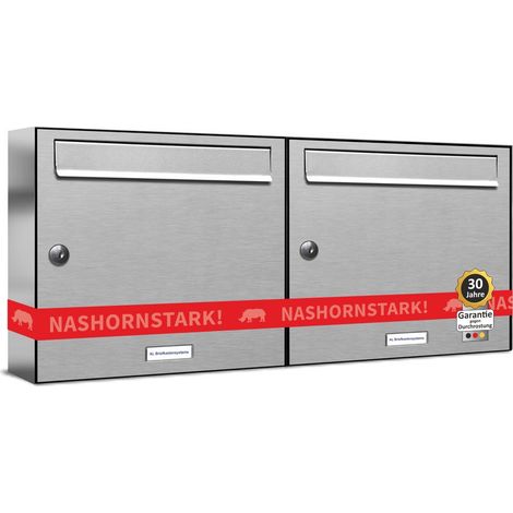 2er V2A Edelstahl Wandbriefkasten Anlage 2 Fach Briefkasten Postkasten (1/5)