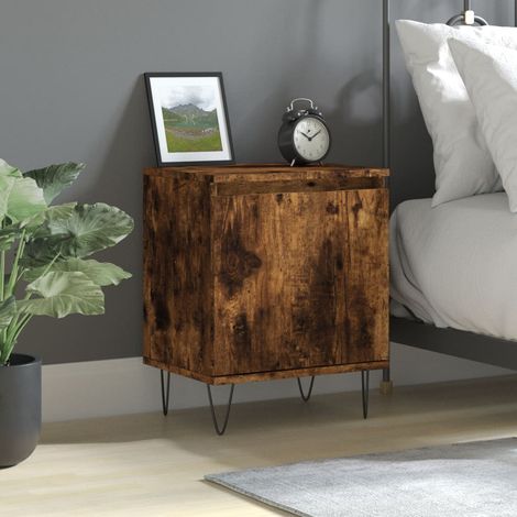 Bedside Cabinet Smoked Oak 40x30x50 cm Engineered Wood vidaXL (1/5)