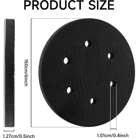 2 PièCes 150mm Tampon de Ponçage Souple - 6 trous - Interface mousse souple doux pour plateau de ponçage et polissage, Protection contre le bruit (1/5)