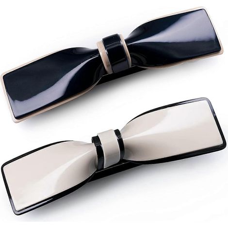 Elegante Haarspangen (2er-Set) aus glitzerndem Harz, Schleifenform, japanischer Stil, mit Metall-Haarnadeln zum Verschließen.
