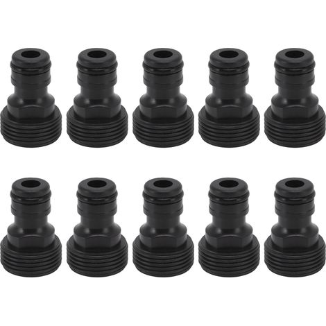 Connecteur de robinet G3/4, filetage mâle 25mm, tuyau à mamelon rapide en plastique, 10 pièces. (1/5)