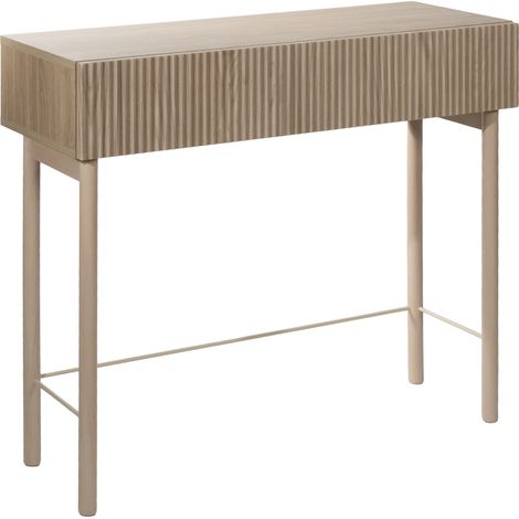 Selsey – Table console debout 90 cm – Tiroir – Bois chêne huilé – Style moderne – Pour entrée ou salon (1/5)