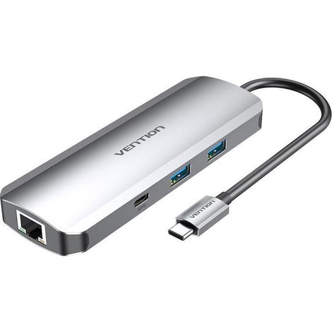 Hub USB Vention TOMHB 100 W Plateado (1/2)