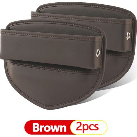 (Marron, lot de 2) Accessoires de rangement pour l'espace entre les sièges arrière des BMW Série 7 E38 E65 E66 E67 F01 F02 F03 F04 G11 G12 730Li 740Li 750Li 760Li 740d (1/5)