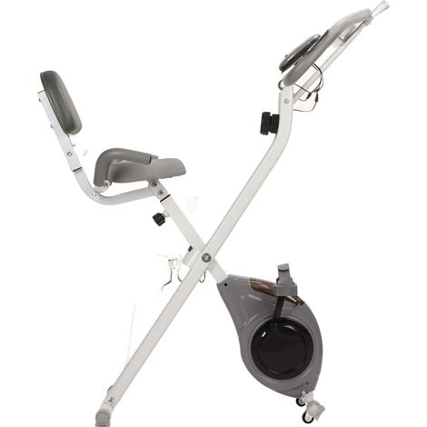 Vélo d'appartement pliant à résistance magnétique, entraînement silencieux à domicile, fitness cardio, vélo ergométrique repliable, moniteur LCD, 8 niveaux, robuste et compact (1/5)