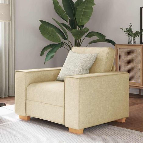 vidaXL Canapé-chaise Crème 100x78x84 cm Tissu