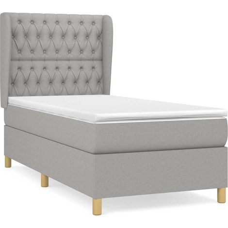 Maison Exclusive - Giroletto a Molle con Materasso Grigio Chiaro100x200 cm Tessuto (1/5)