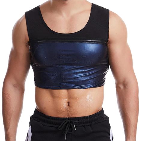 Combinaison de survêtement avec gilet de sauna Gilet d'amélioration de la transpiration respirant à la taille Débardeur de sport à séchage rapide, Top Shirt Workout Vest (1/5)