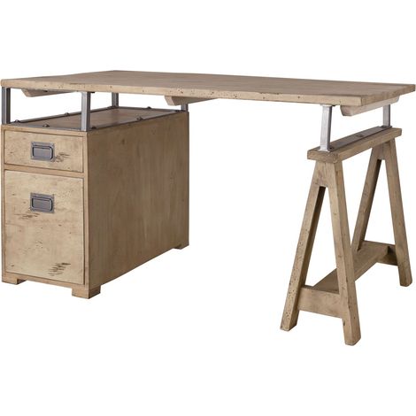 Schreibtisch Mango 140x78x80 whitewash lackiert RAILWAY 329